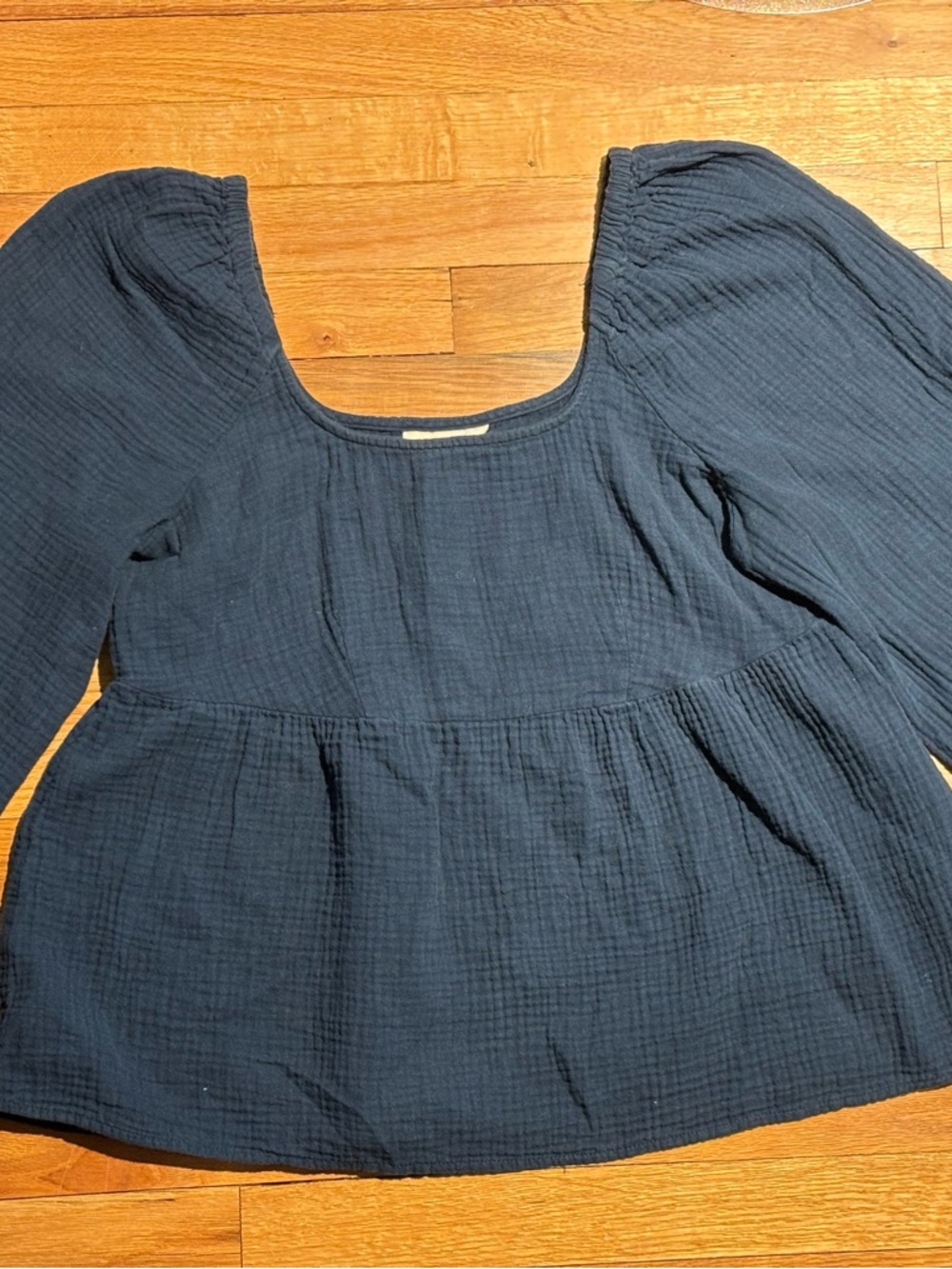 Universal Thread Navy Square-Neck Peasant Blouse